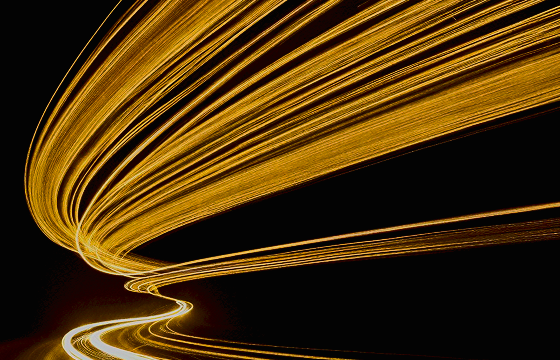 Light trails representing speed and throughput
